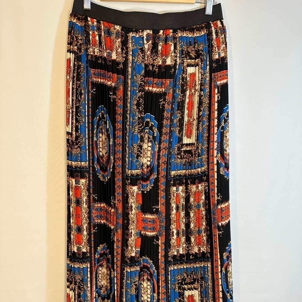 Truly 4 You Maxi Skirt Pleated Retro Elastic Waistband Fully Lined Size M NWOT - Picture 15 of 16